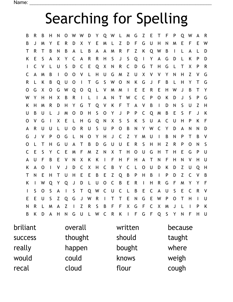 Searching for Spelling Word Search