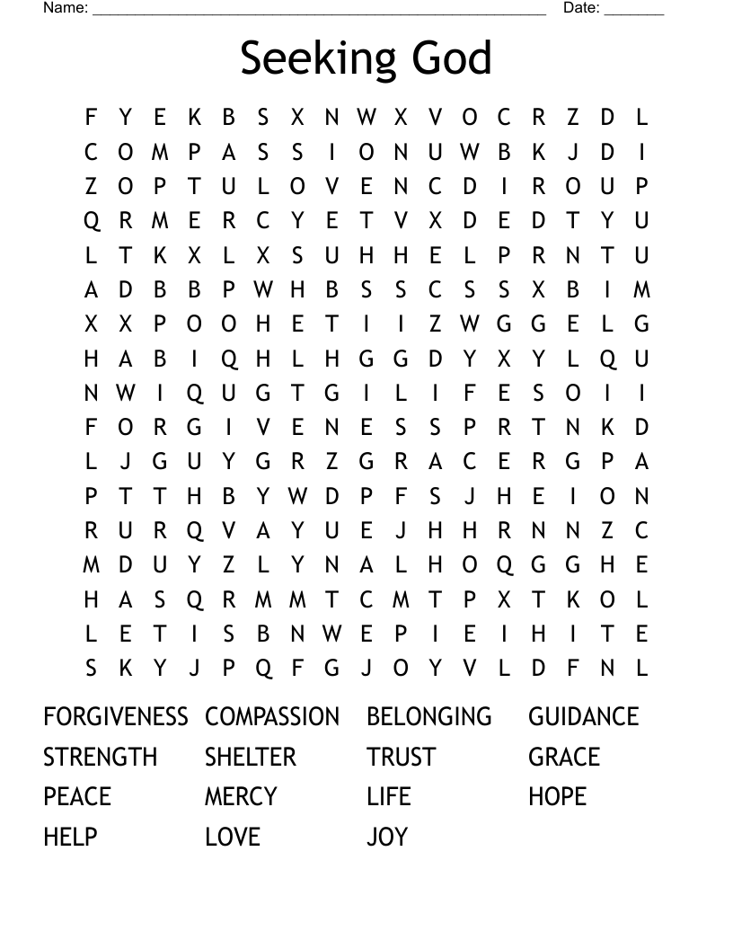 Seeking God Word Search