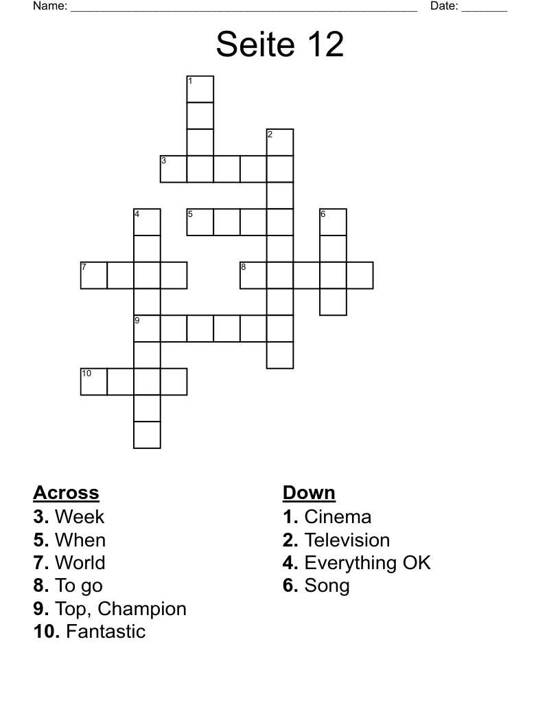 Seite 12 Crossword