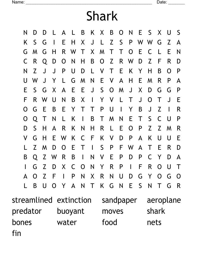Shark  Word Search