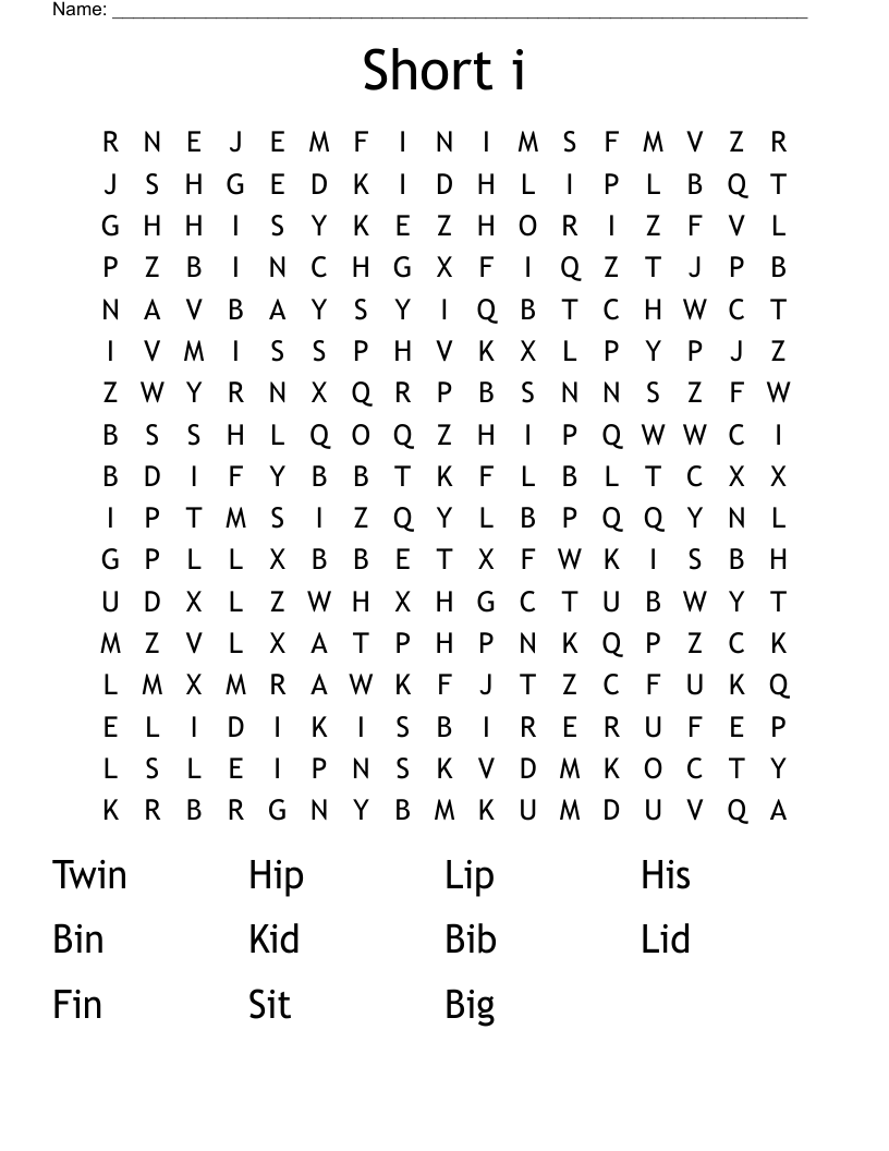 Short i Word Search