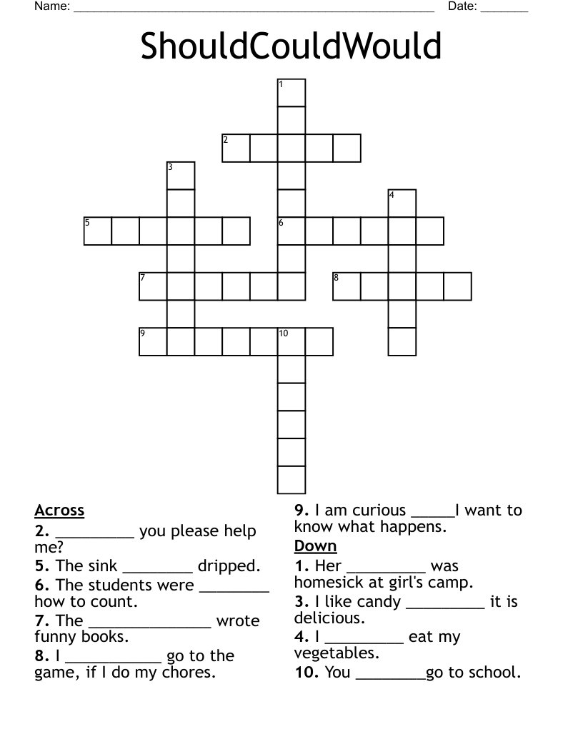 ShouldCouldWould Crossword