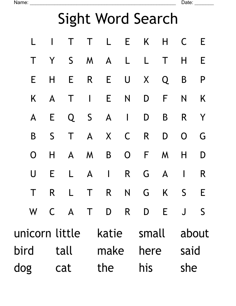 Sight Word Search