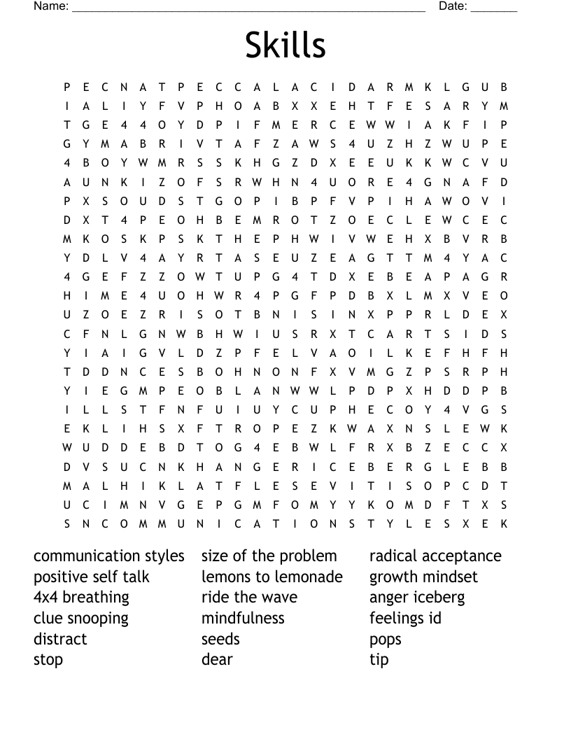 Skills Word Search