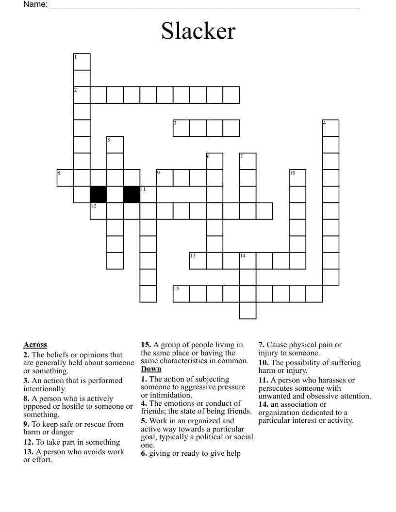 Slacker Crossword