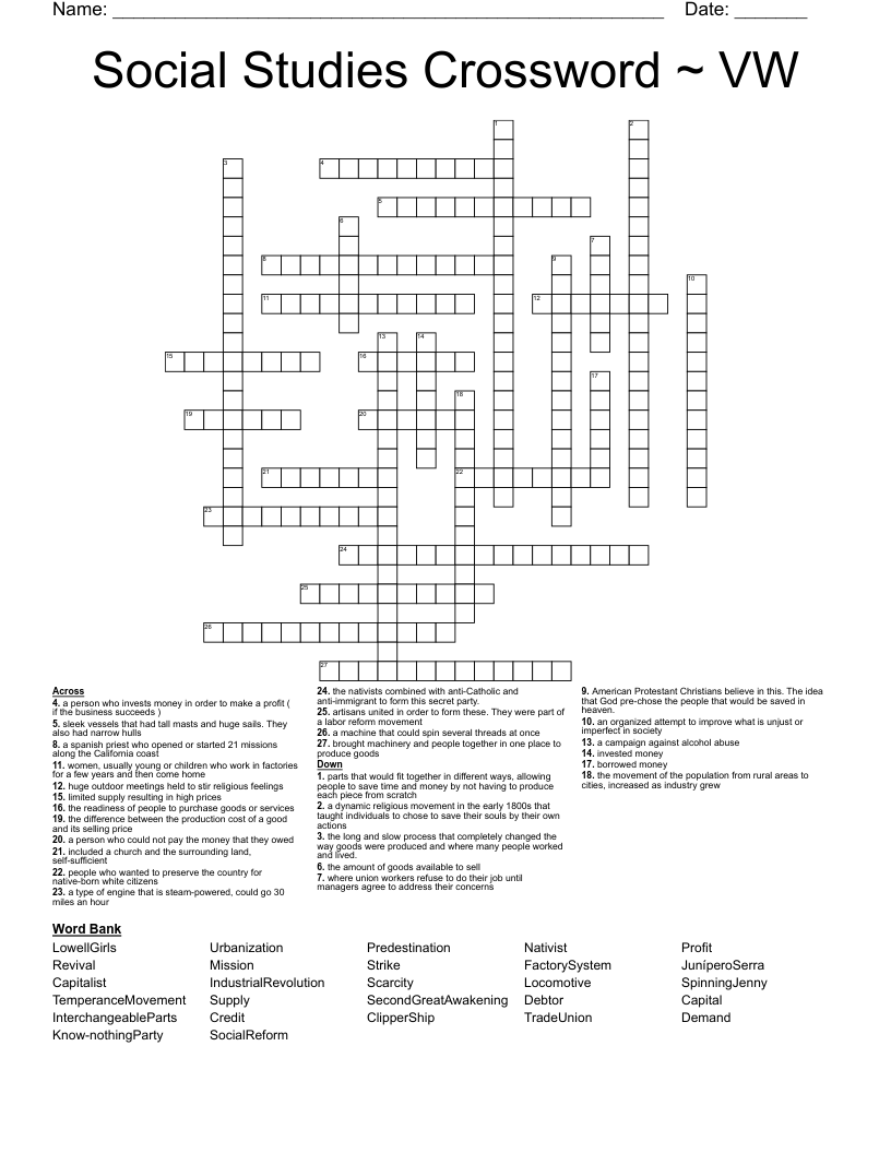 History Word Search WordMint