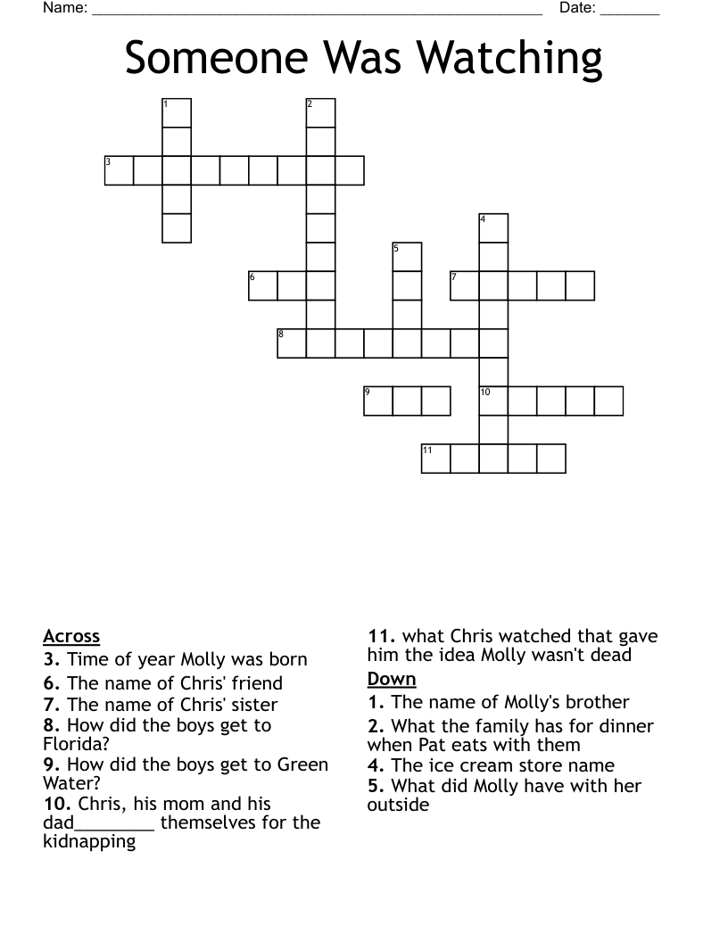Someone Was Watching Crossword