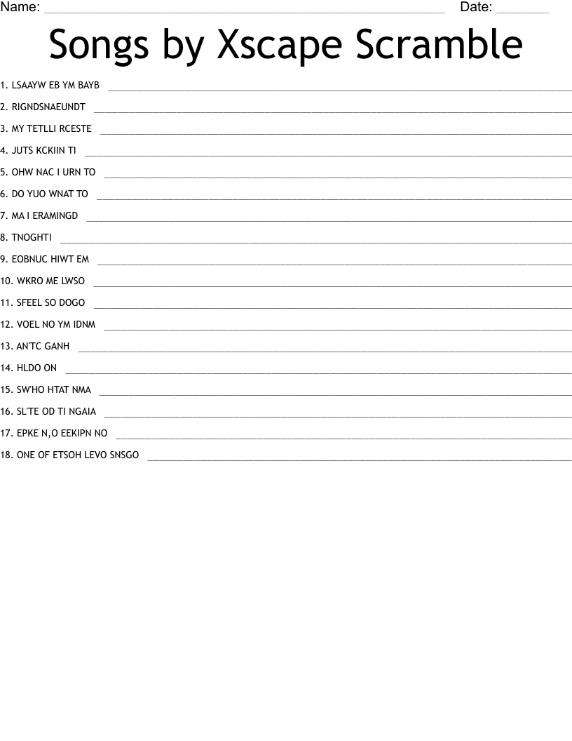 Songs by Xscape Scramble