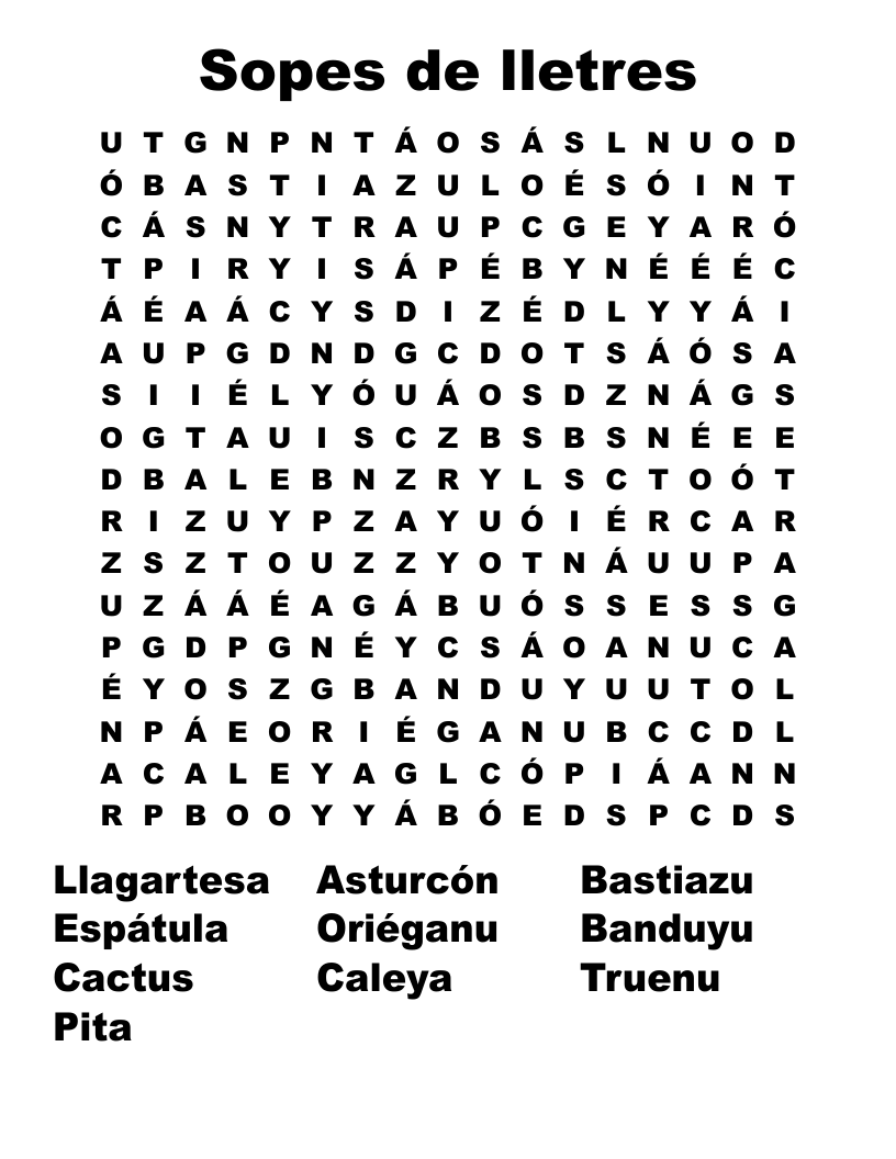 Sopes de lletres Word Search