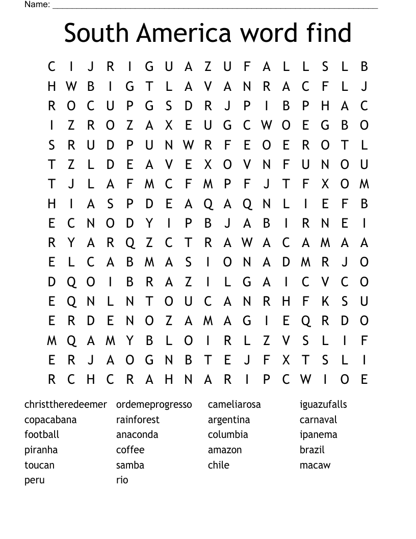 Rio Word Search WordMint Rio Word Search WordMint