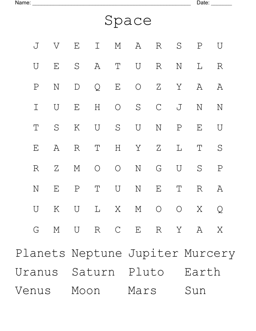 Space Word Search