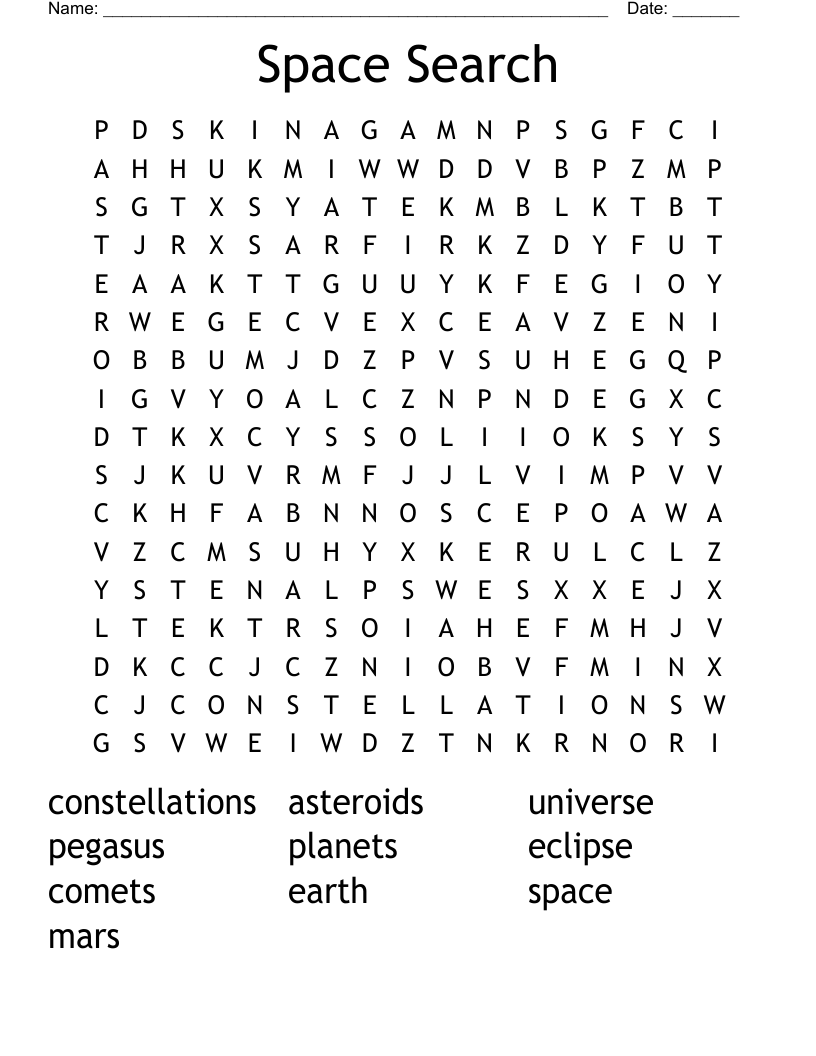 Space Search Word Search