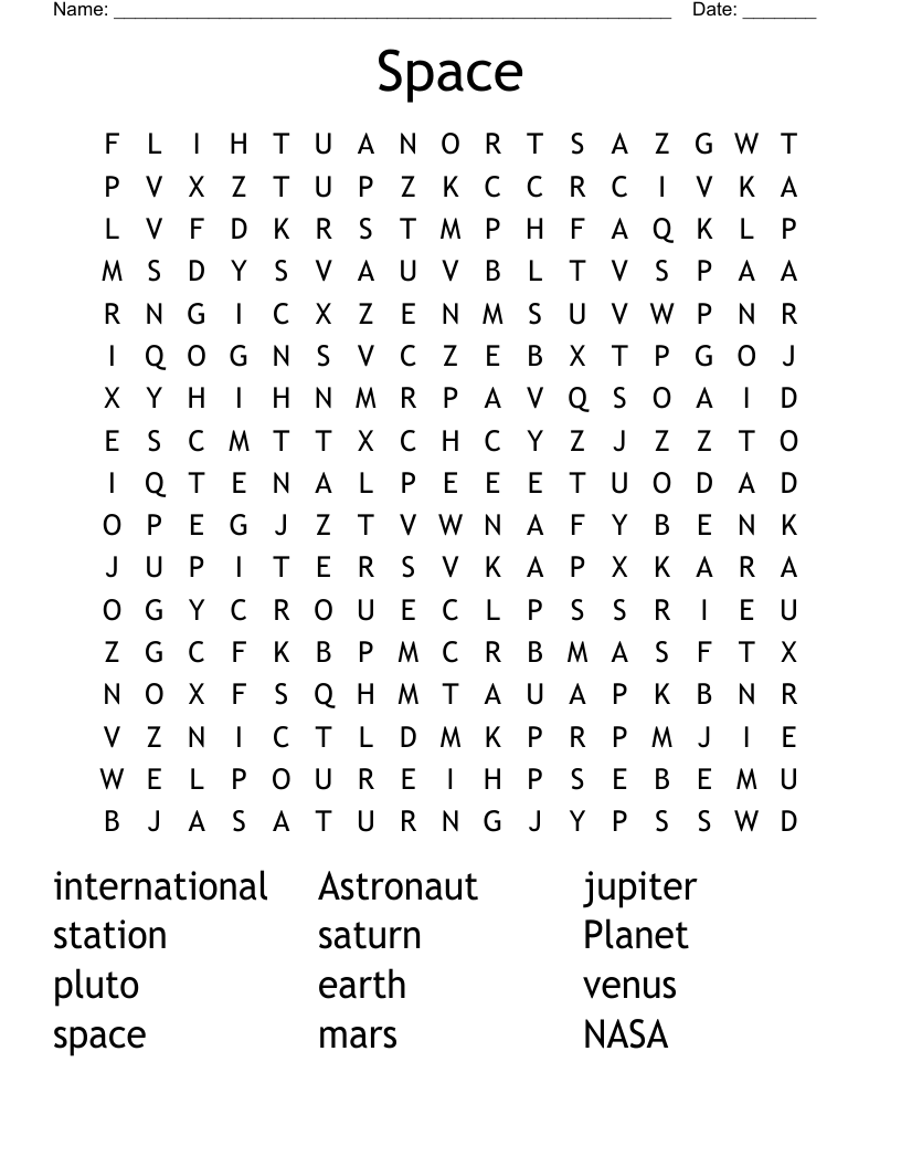 Space  Word Search