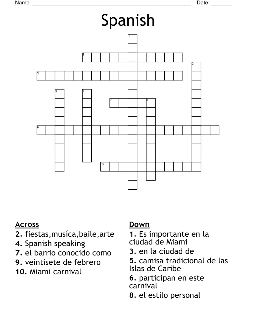 Spanish Crossword