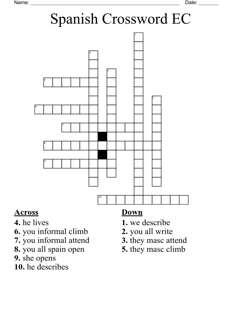 Spanish Crossword EC