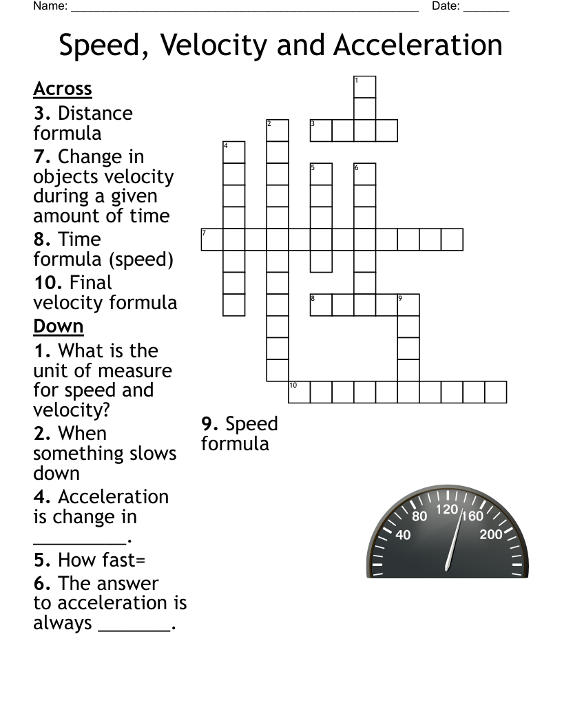 Speed Velocity And Acceleration Worksheet E streetlight