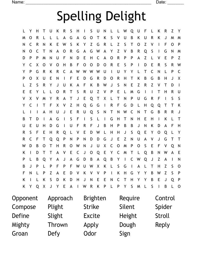 Spelling Delight Word Search