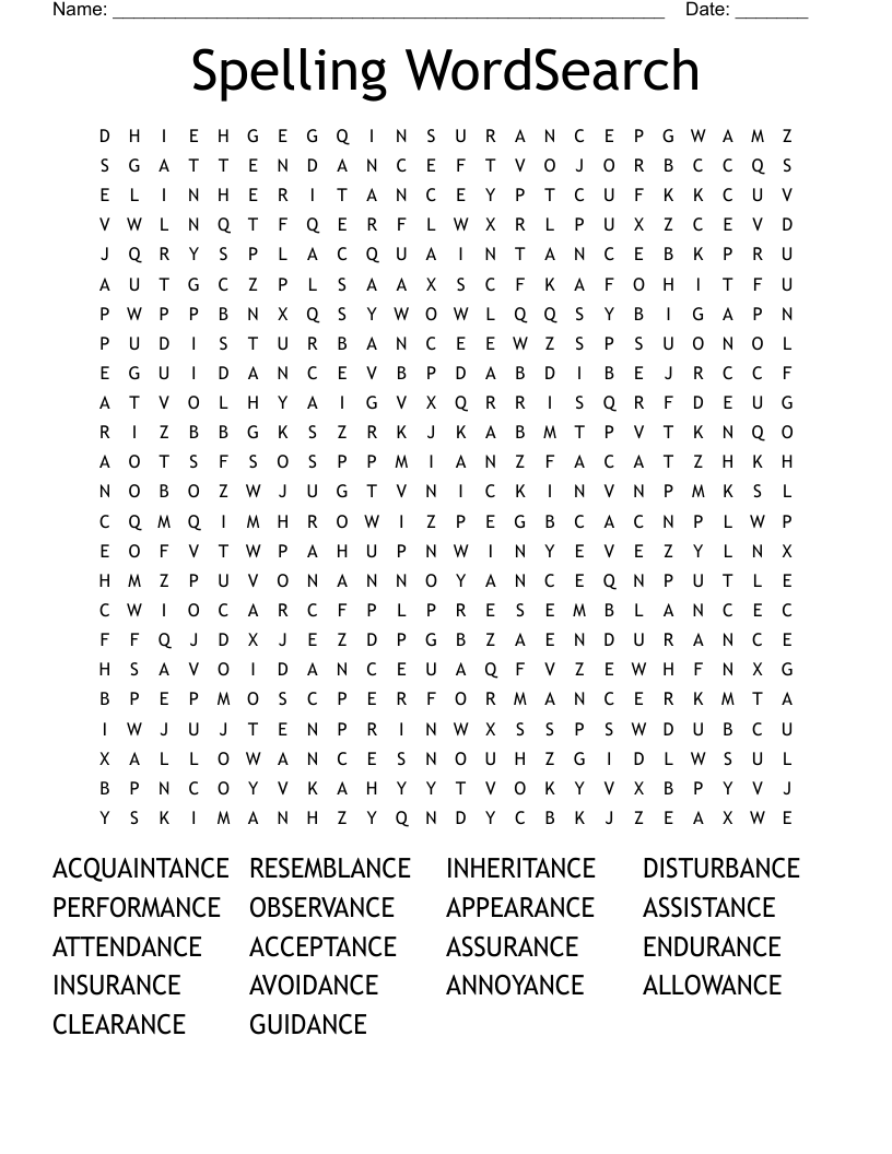 Spelling WordSearch