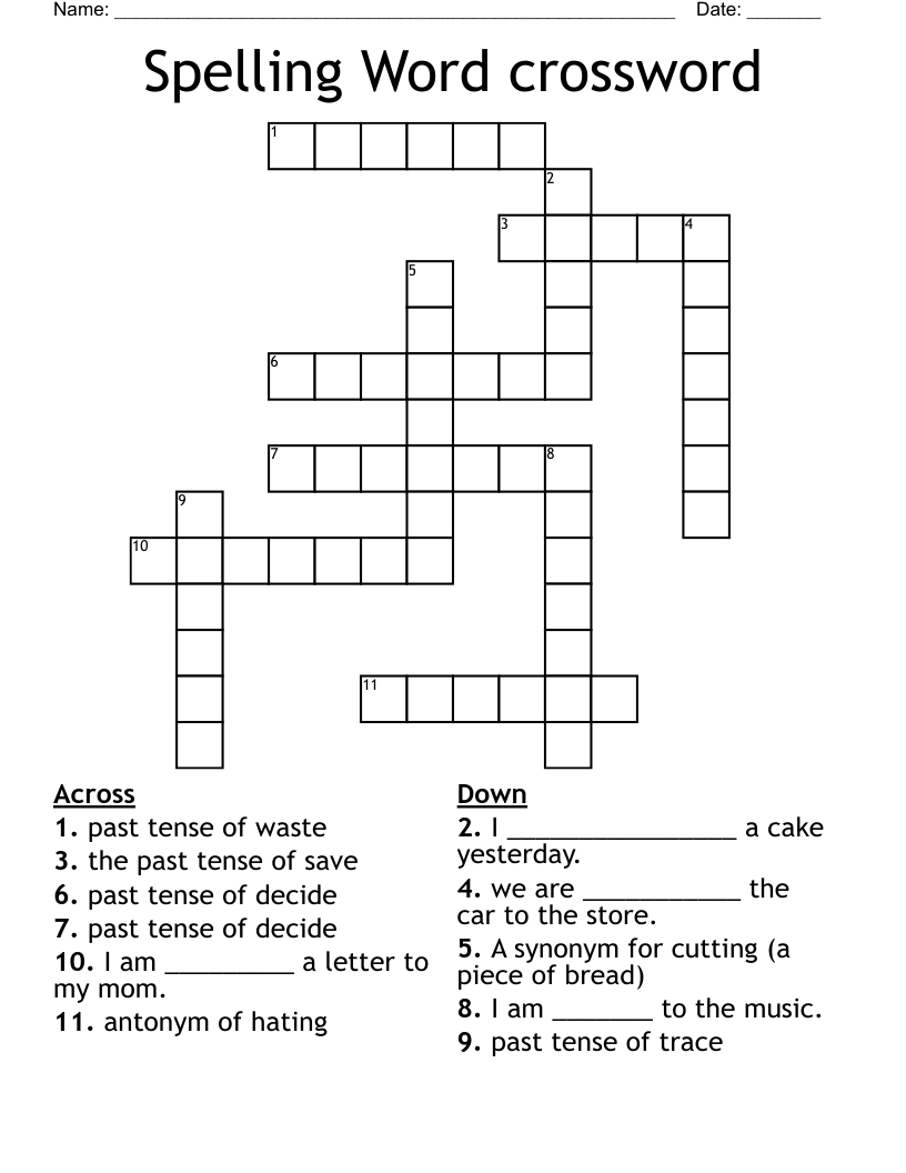 Spelling Word Crossword Wordmint
