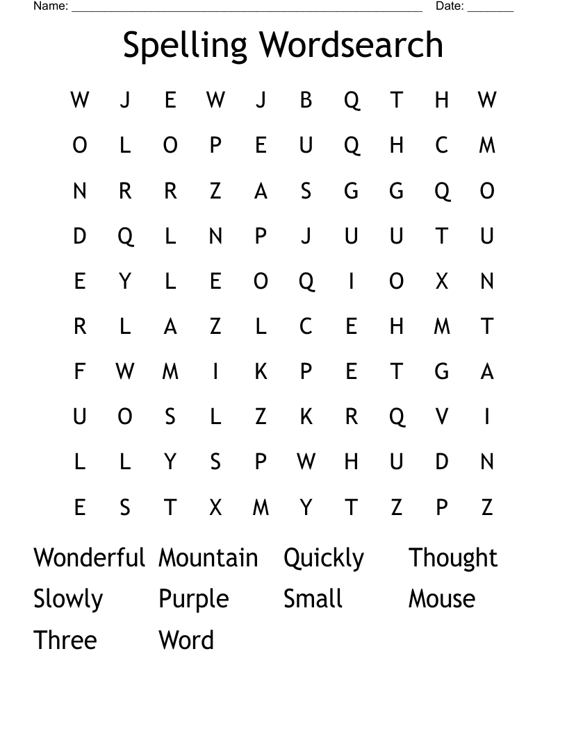 Spelling Wordsearch