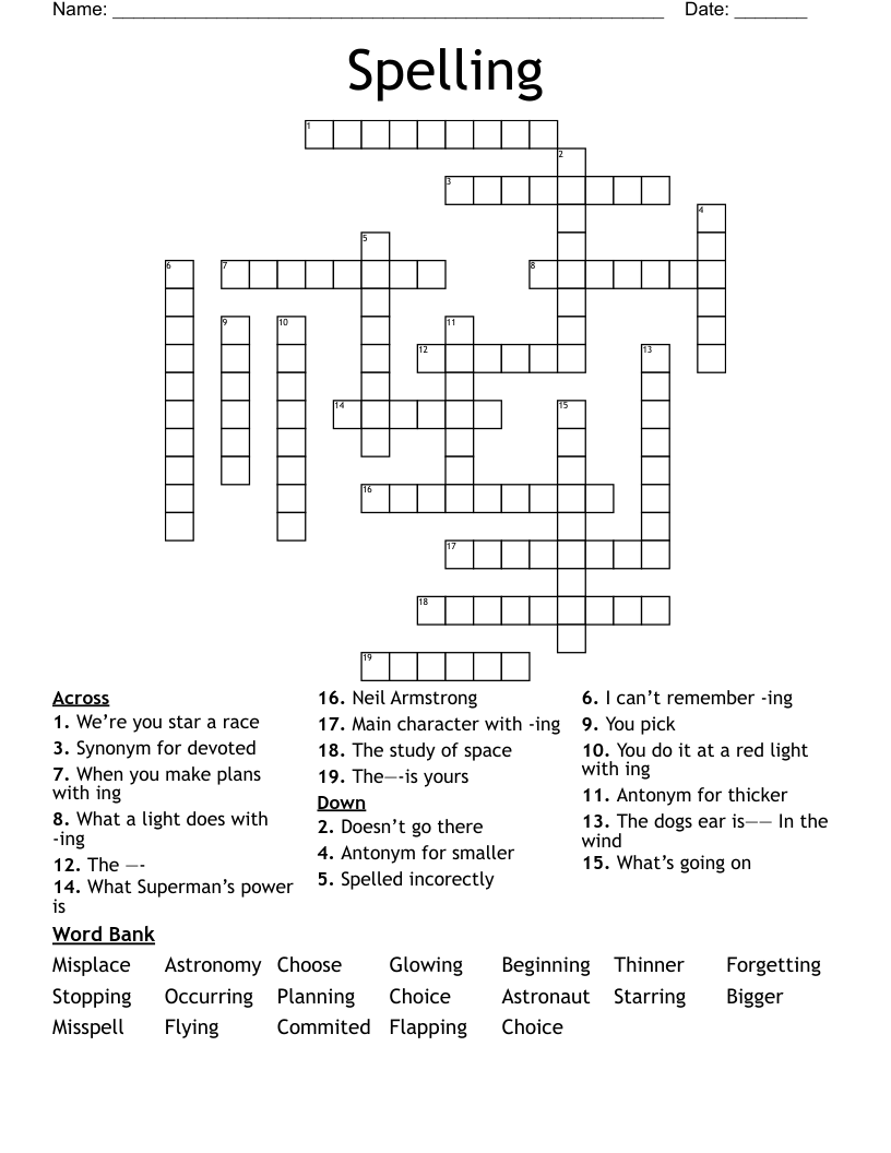 Spelling Crossword Wordmint