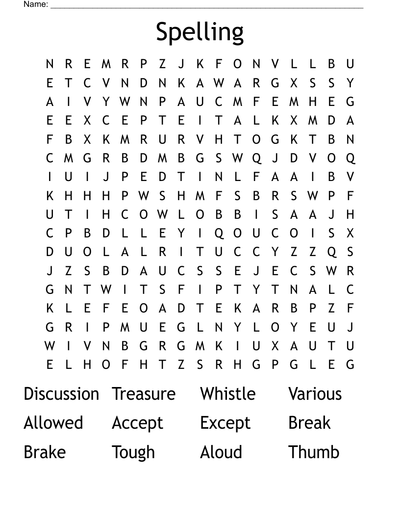 Spelling Word Search  WordMint