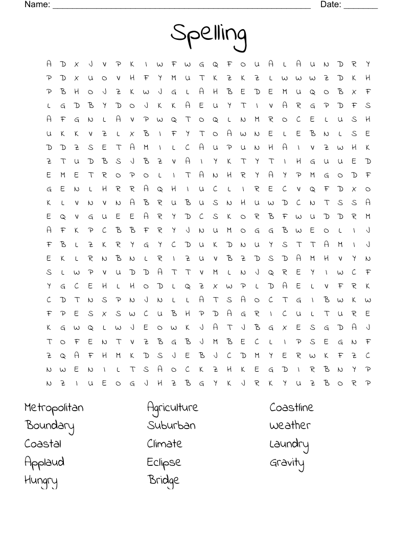 Spelling Word Search WordMint