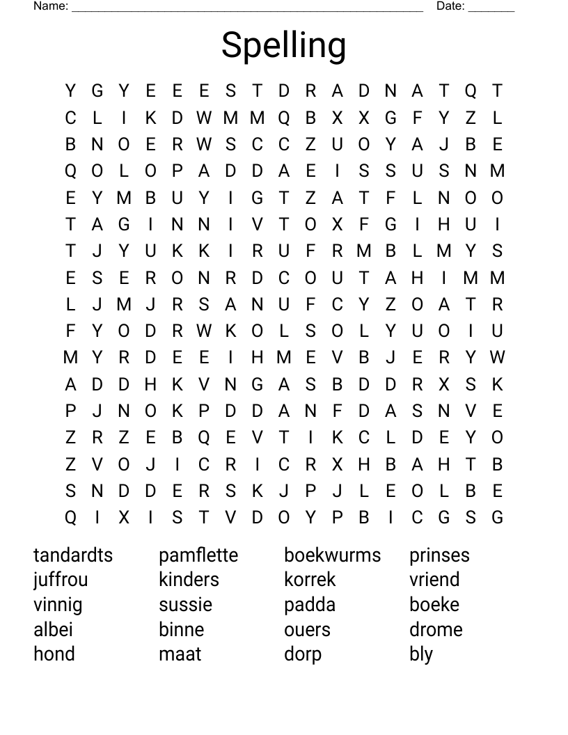Spelling  Word Search