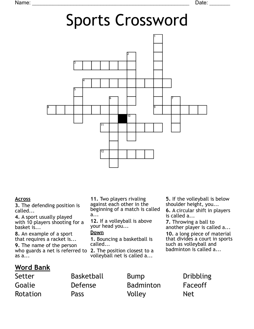 Sports Crossword