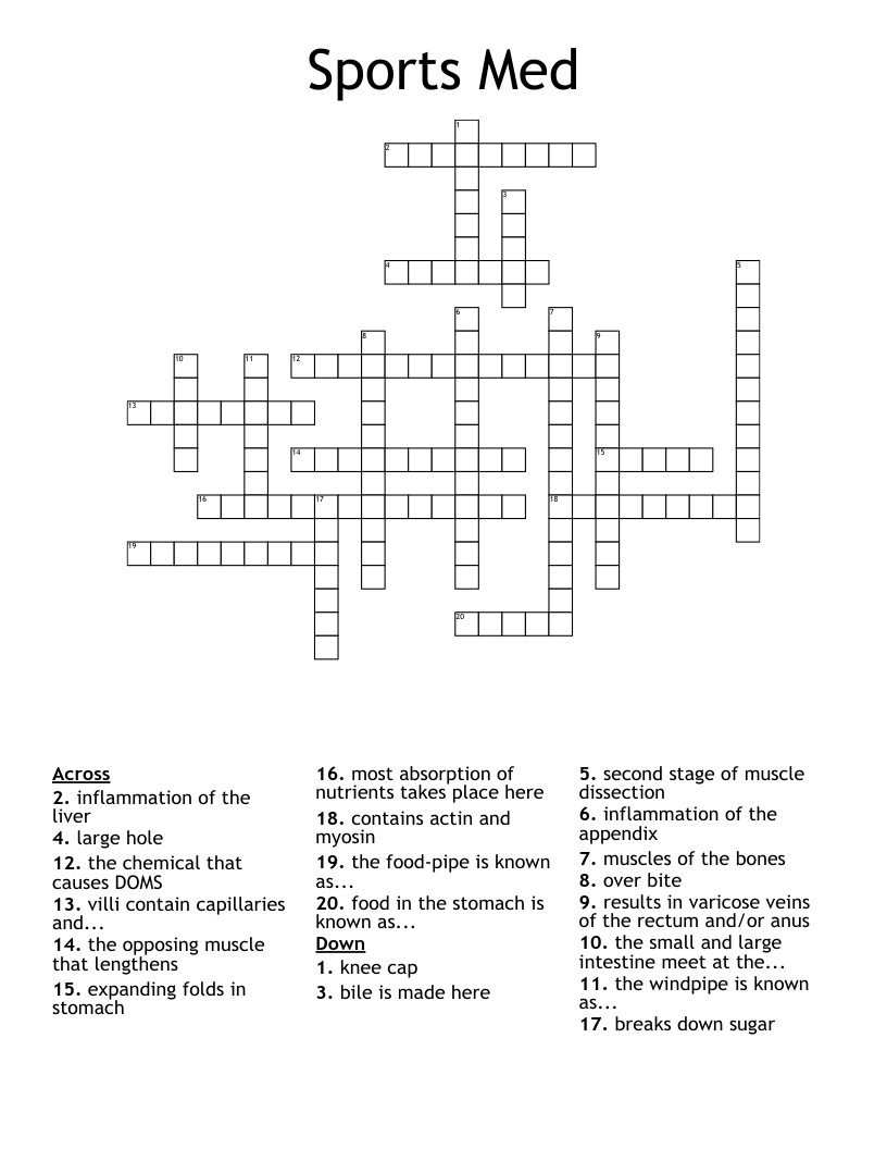 Sports Med  Crossword