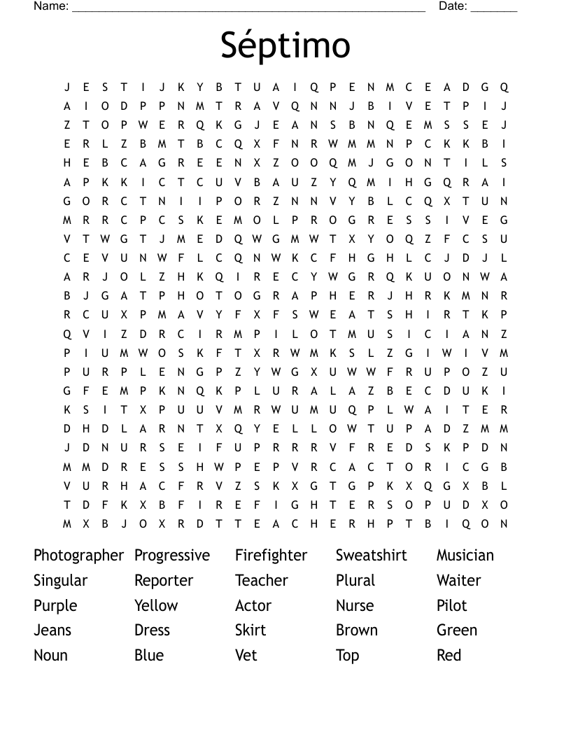 Séptimo  Word Search