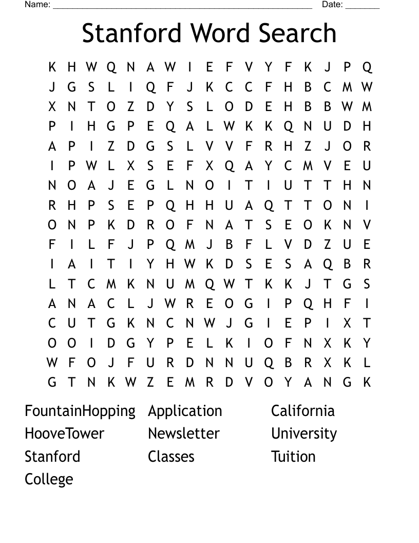 Stanford Word Search 