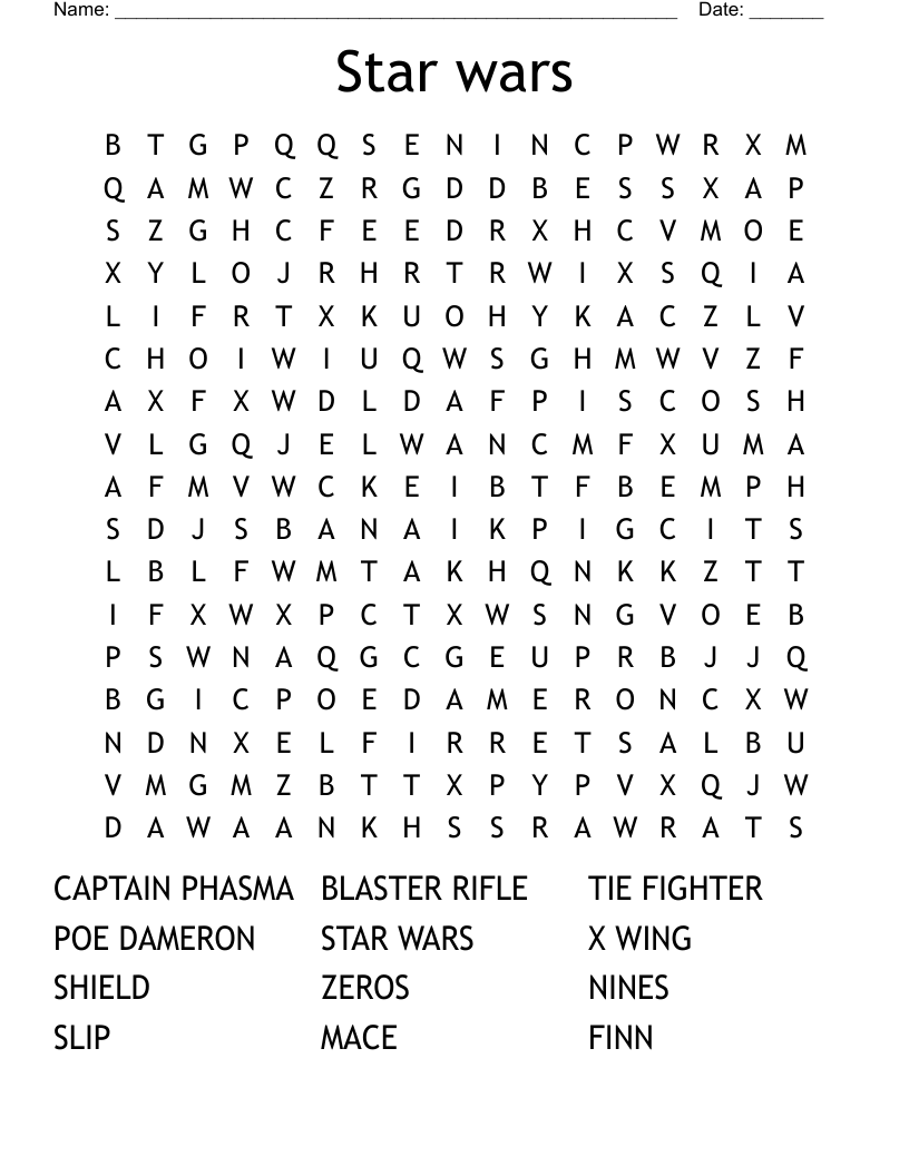 Star wars Word Search