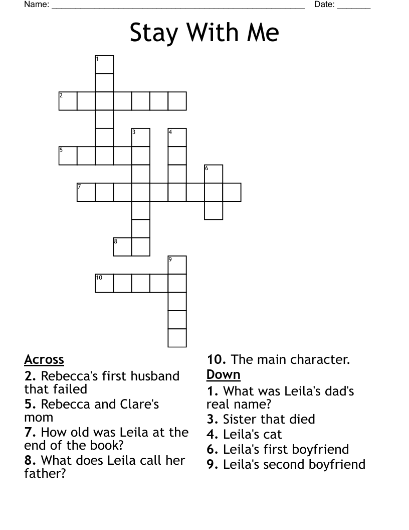 Stay With Me Crossword