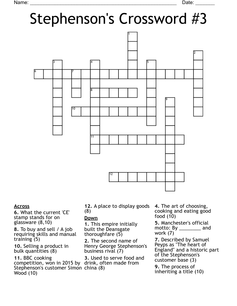 Stephenson's Crossword #3