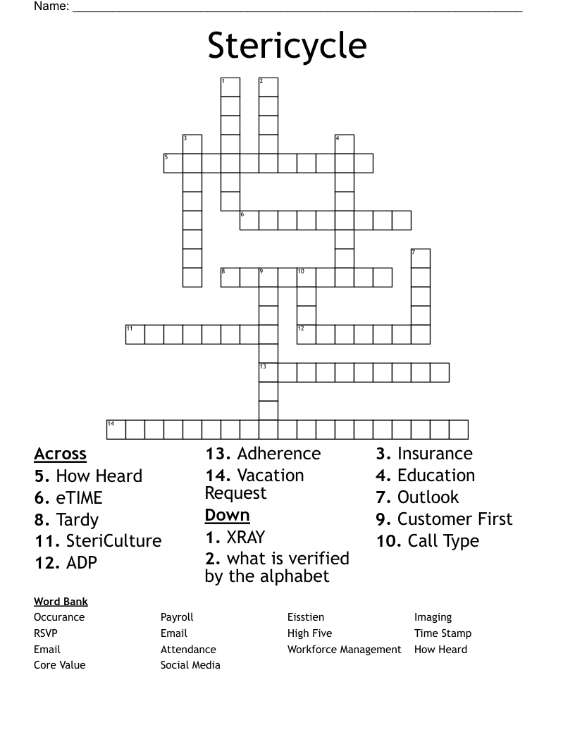 Stericycle Crossword