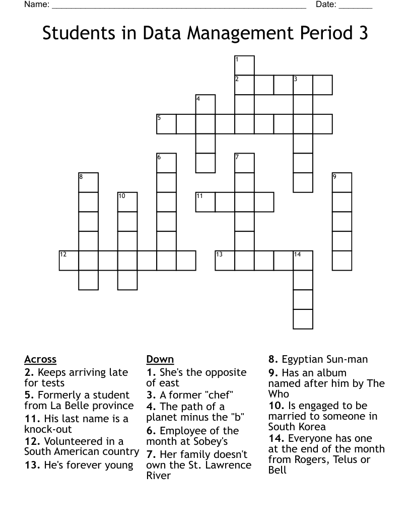 Students in Data Management Period 3