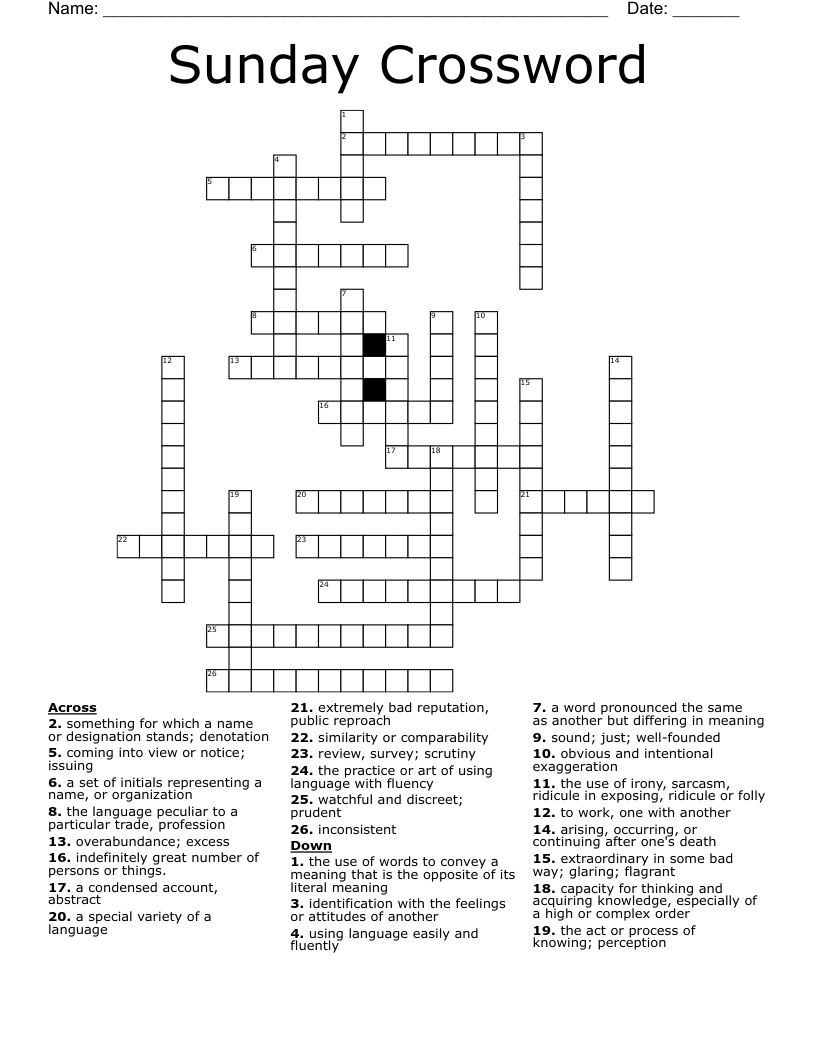 Sunday Crossword 