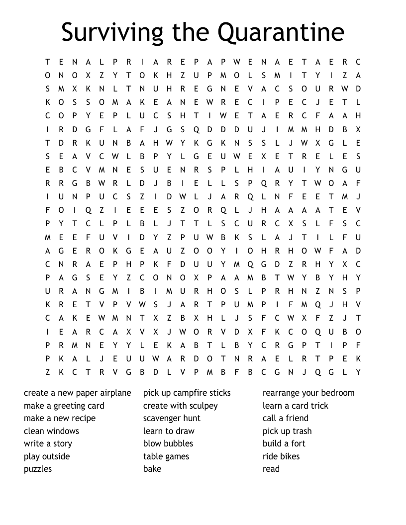 Surviving the Quarantine Word Search