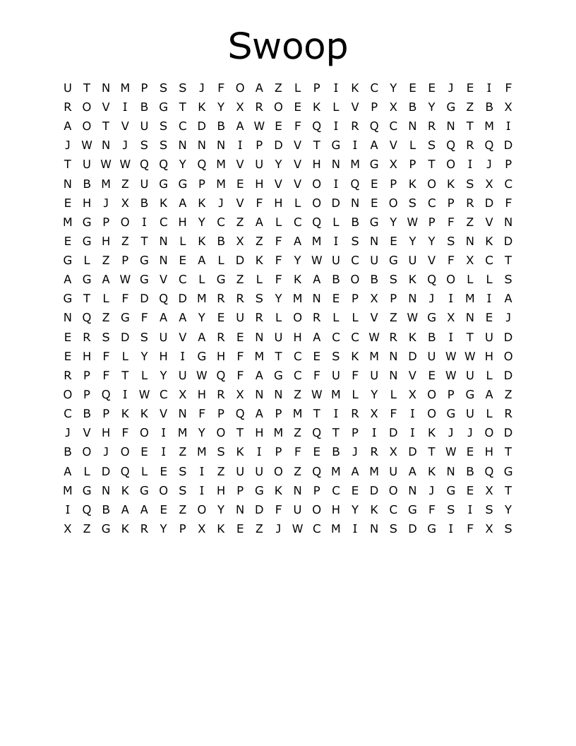 Swoop  Word Search