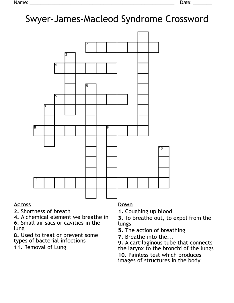 Swyer-James-Macleod Syndrome Crossword 