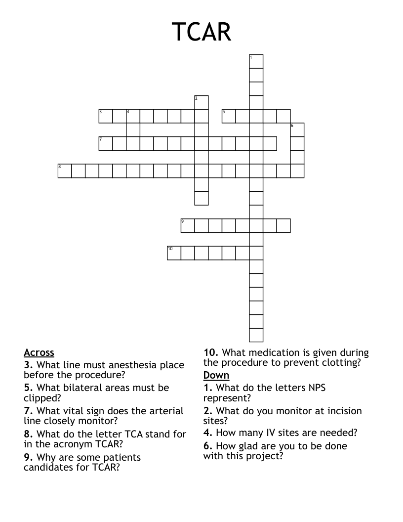 TCAR Crossword