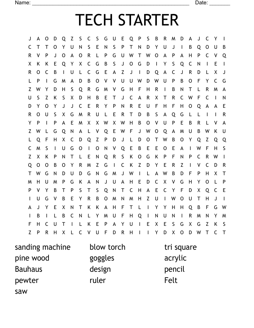 TECH STARTER Word Search