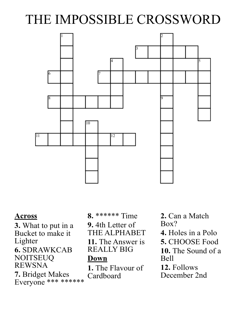 THE IMPOSSIBLE CROSSWORD WordMint
