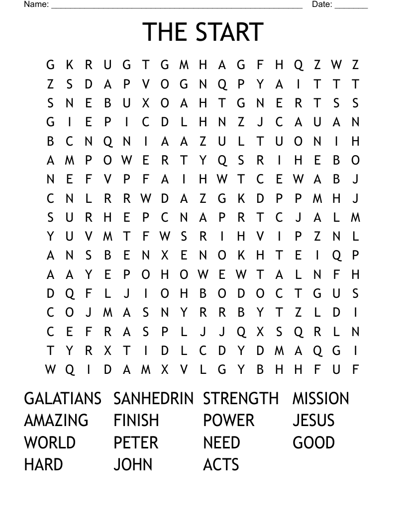 THE START Word Search