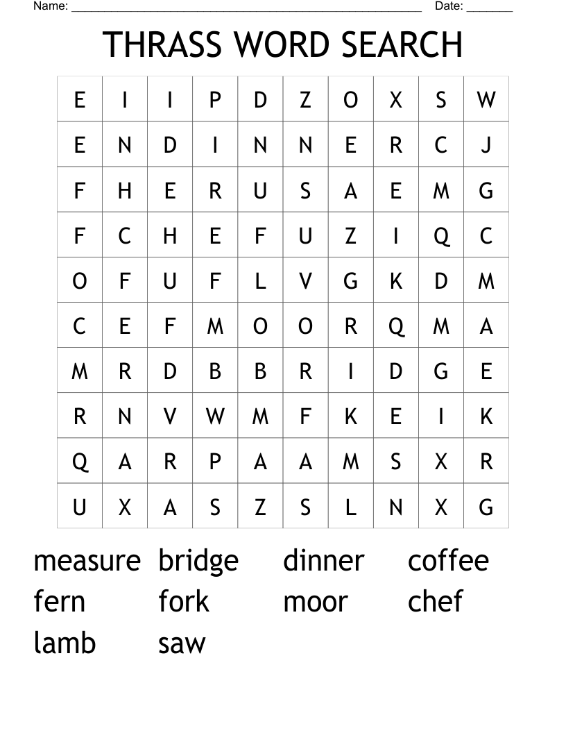 THRASS WORD SEARCH WordMint