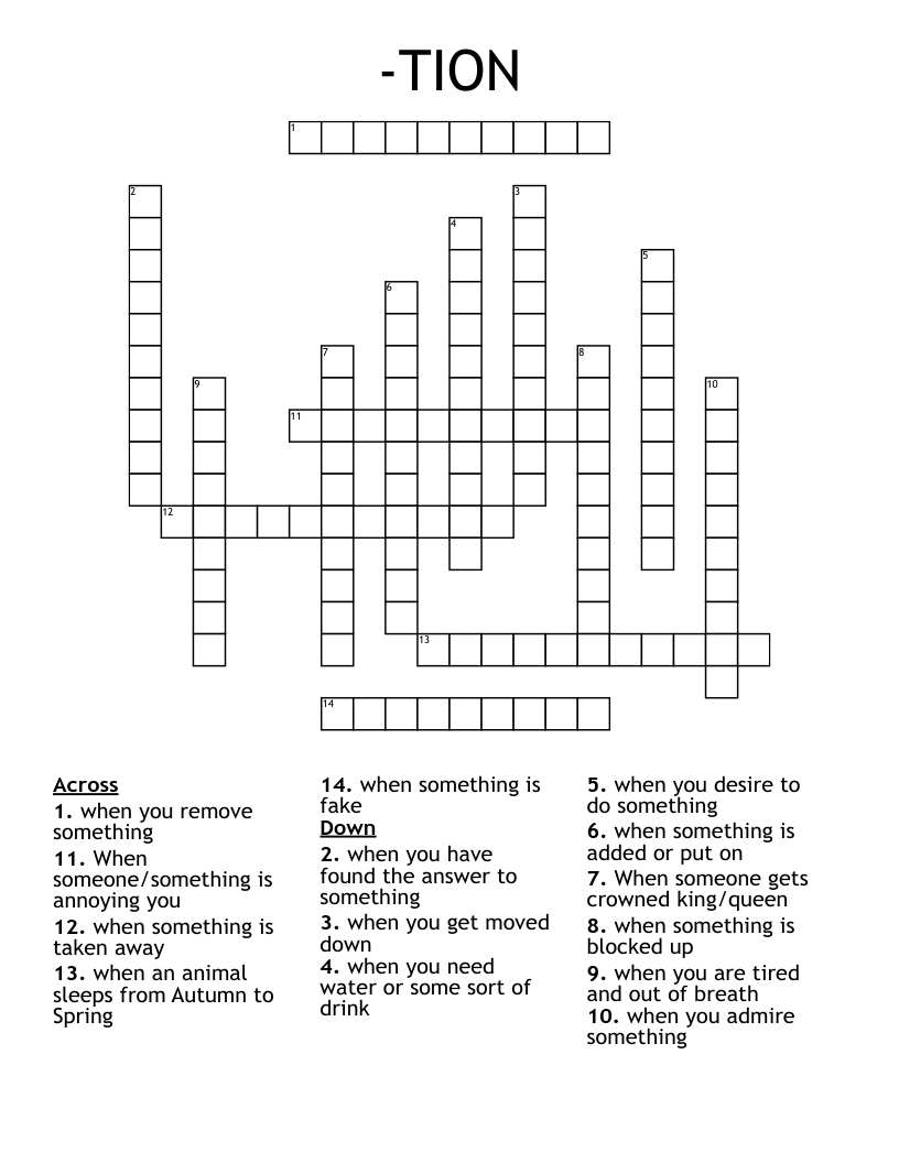 -TION Crossword