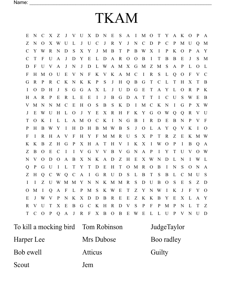 TKAM Word Search