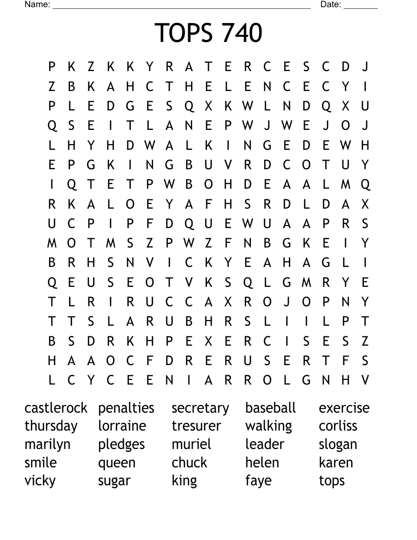 TOPS 740 Word Search