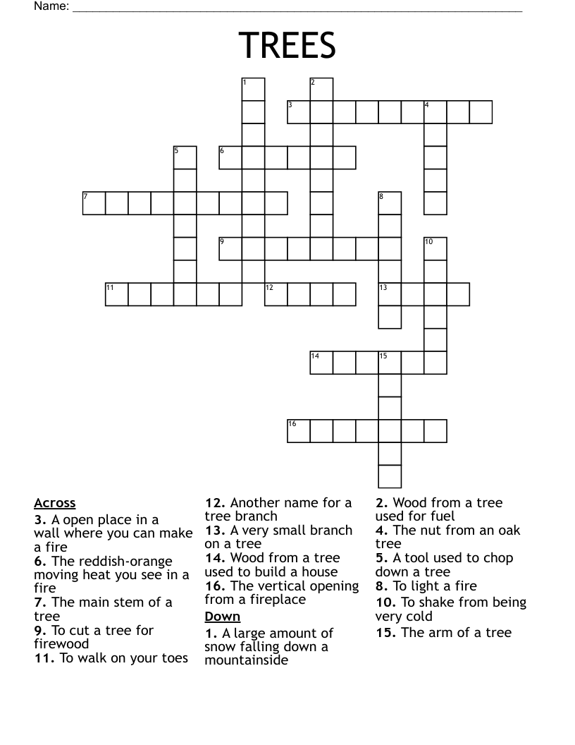 TREES Crossword WordMint